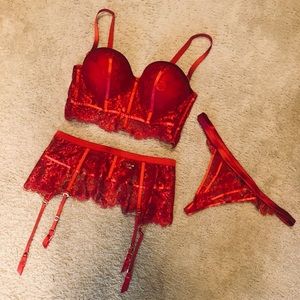 Honey Birdette Maria Red 3-piece Set